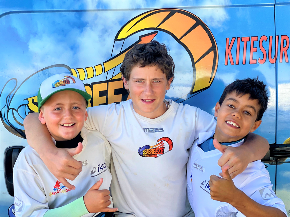 Junior kite suring team